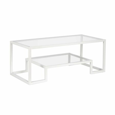 HUDSON & CANAL Henn Hart Athena White Coffee Table - 17 x 45 x 20 in. CT0349